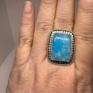 Sterling Silver and Blue Stone Ring